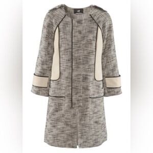 NWT H&M Tweed Boucle Coat Black & Cream - 14